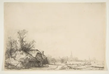 Casa de campo ao lado de um canal com vista para Ouderkerk, ca. 1641.