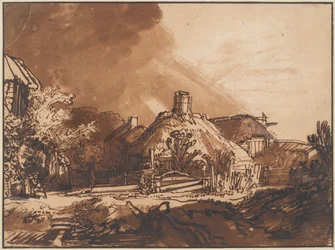 Casas de campo sob um céu tempestuoso, c. 1640