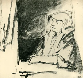 Menina dormindo em uma janela, c1655, 1943.