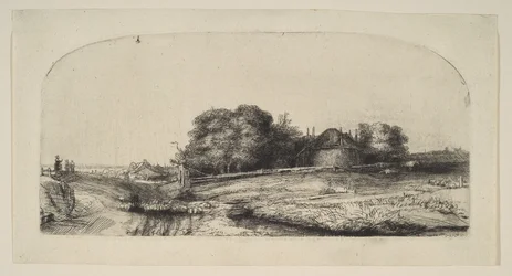 Paisagem com Hay Barn e um rebanho de ovelhas, 1652.