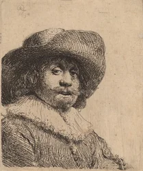 Homem em um chapéu de abas largas, possivelmente 1638.