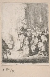 A Oferenda no Templo com um Anjo (placa pequena)