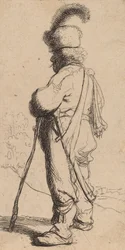 Polonês apoiado em uma vara, c. 1632.