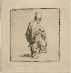 Polander de pé com os braços cruzados, 1630-40.