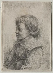 Retrato de um menino de perfil