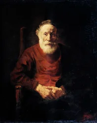 Retrato de um homem idoso em vermelho, 1652-1654.