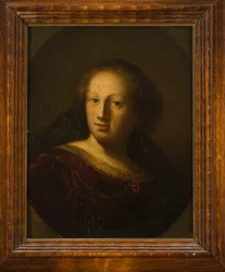Retrato de uma mulher com um pendente de rubi