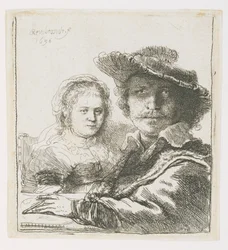 Rembrandt e sua esposa Saskia, 1636