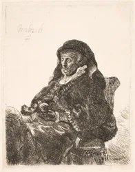 A mãe de Rembrandt em traje de viúva e luvas pretas
