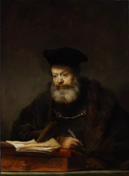 Estudioso em sua mesa de escrita, 1641