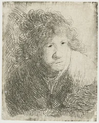 Auto-retrato, inclinando-se para a frente, ouvindo, 1628.