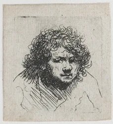 Autorretrato inclinado para a frente: busto