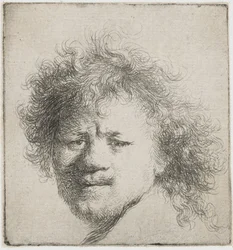 Auto-retrato com cabelos longos e espessos: apenas a cabeça, ca 1631.