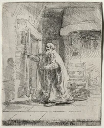 A cegueira de Tobit: A placa maior, 1651.