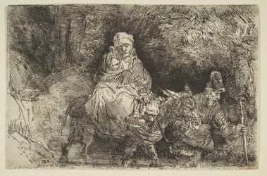 A fuga para o Egito: cruzando um riacho, 1654.