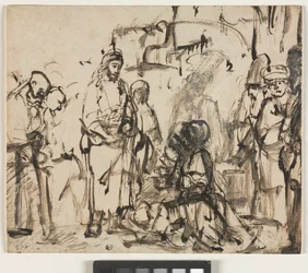 O encontro de Cristo com Marta e Maria após a morte de Lázaro, c.1662-65