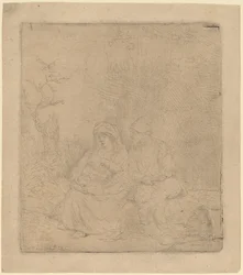 O descanso no vôo: levemente gravado, 1645.