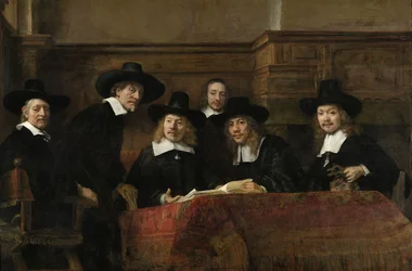 Os Guardiões da Guilda dos Drapers de Amsterdã, conhecidos como &39;The Syndics&39;, 1662