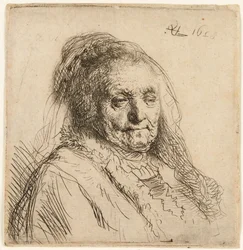 A mãe do artista, cabeça e busto, 1628.