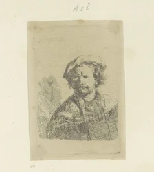 Zelfportret met baret en bewerkte mantel
Colecção de oitenta e cinco estampas originais (título da série)