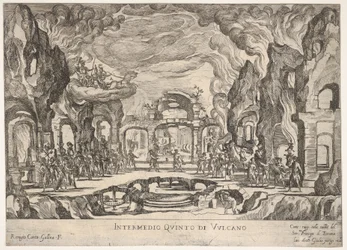 Quinto Interlúdio: Vulcan Intermedio quinto di Volcano, da série Seven Interludes ..., 1608.
