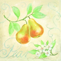 Pêras e flores