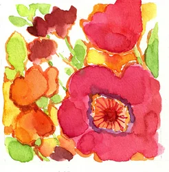 Aquarela floral vibrante