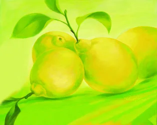 Limões de um verde vibrante