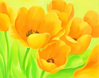 Tulipas amarelas vibrantes