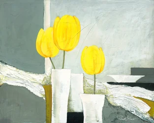 Tulipas amarelas vibrantes