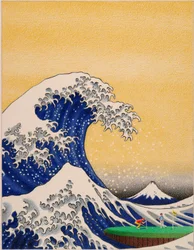 HOKUSAI-Golf, 2021, Desenho a lápis de cor sobre papel
