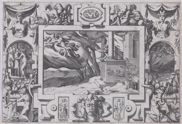 Medeia foge de Jasão A espada curta Jasão a persegue, mas não consegue viver..., 1563.