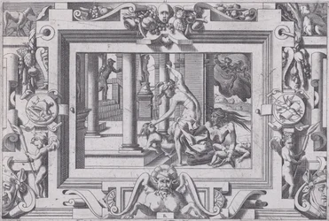 Medeia mata os seus dois filhos de Jasão. Por quem foi derramado o sangue de Absirto, causado por s..., 1563