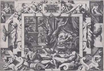 Pélias Assassinado por suas Filhas Cuja pena que tenham coragem de esvaziar seu sangue por v..., 1563.