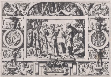 A Rainha Ino e o Lavrador A Rainha Ino estraga a semente do novilho em todos os lugares..., 1563.