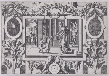 Os filhos de Medeia e Jasão dão a Creusa o presente fatal por seus dois filhos para o qua..., 1563.