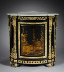 Gabinete de canto, c.1765-1770 (folheado de ébano, laca japonesa, suportes de bronze dourado)