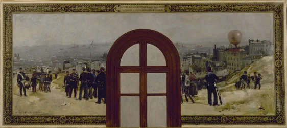Esboço para o gabinete do prefeito na Câmara Municipal de Paris: A partida do balão «Armand Barbès», instrução da Guarda Nacional