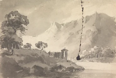 Paisagem com Castelo, Rio e Montanha