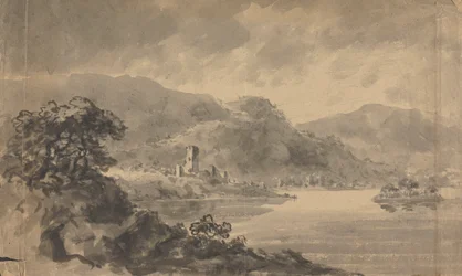 Paisagem com Rio, Castelo e Montanhas