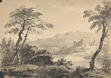 Paisagem com Duas Árvores e Castelo