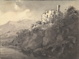 Paisagem com um Castelo num Monte à Direita