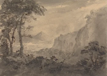 Paisagem Montanhosa com Árvores - Alto Crags à Direita
