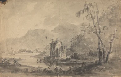Paisagem fluvial com castelos