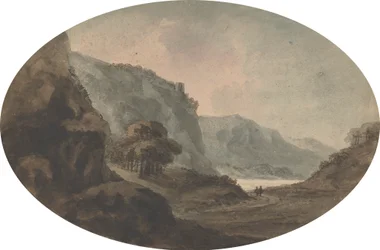 Dois Homens a Caminhar numa Paisagem