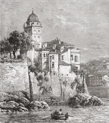 O Arsenal de Génova, no Norte de Itália, no final do século XIX. De Italian Pictures do Rev. Samuel Manning, publicado por volta de 1890.