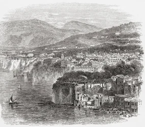 Vista de Sorrento, na Campânia, sul de Itália, em finais do século XIX. De Italian Pictures do Rev. Samuel Manning, publicado por volta de 1890.