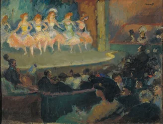 Concerto no café - Pintura de Ricard Canals (1876-1931) - c. 1903 - Óleo sobre tela - 51x66 - Museu Nacional d