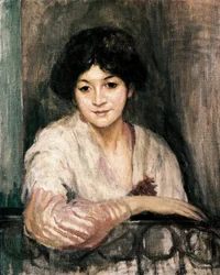Figura. Pintura por Ricard Canals i Llambi (1876-1931), óleo sobre tela, impressionismo