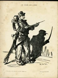 Ilustração de Ricardo Flores (1878-1918) em Le Lire, 22/01/10 - Apaches no exército - chulos apaches - Sombra/luz